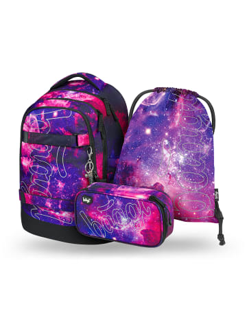 BAAGL 3-tlg. Set: Schulrucksack Skate max in Violett Galaxy