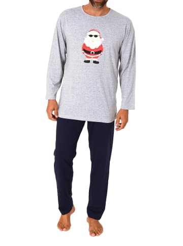 NORMANN Schlafanzug Weihnachten langarm Nikolaus - 88401 in Grau-mel.