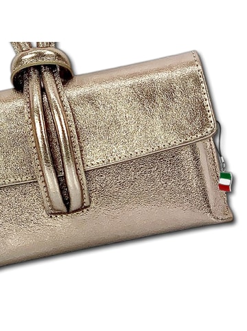 Florence Florence Abendtasche, Umhängetasche Leder bronze, braun ca. 23cm