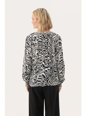 PART TWO Langarm-Bluse TenniePW Relaxed fit in Black Animal Print