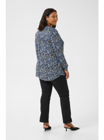 KAFFE curve Tunika KClima Regular fit in ElefantSkin/Blue GraphicFlower