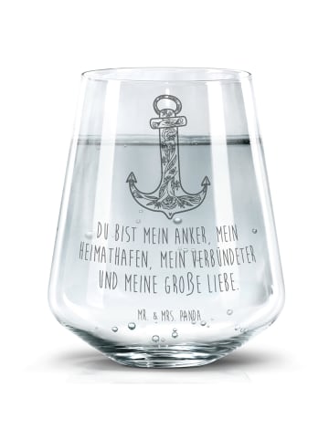 Mr. & Mrs. Panda Glas Anker Blau mit Spruch in Transparent