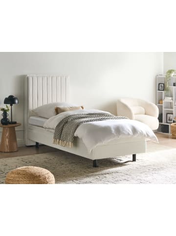 Beliani Einzelbett CASTELLAN in Weiß/Schwarz - (W) 80 x (H) 120 x (L) 216 cm