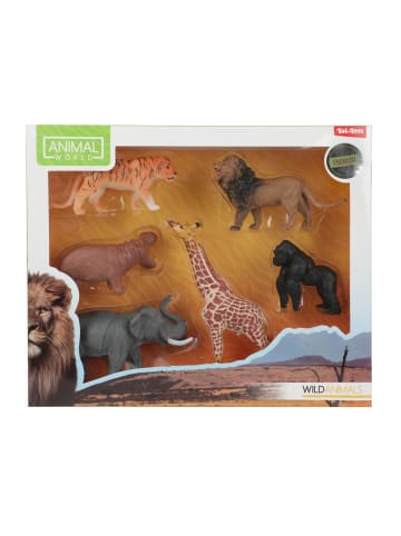 Toi-Toys Animal World Tierfiguren - 5 Wilde Tiere in mehrfarbig