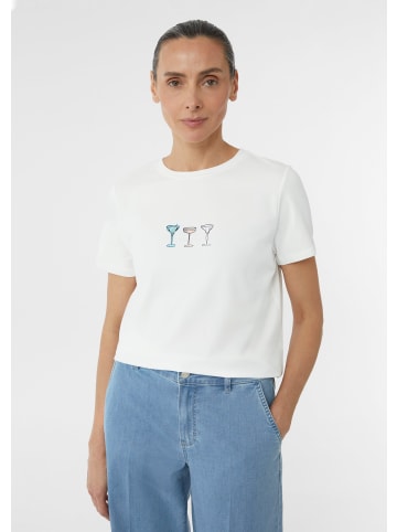 comma T-Shirt kurzarm in Weiß