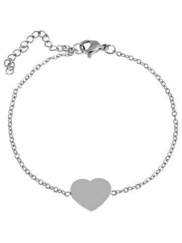 Adeliás Damen Anhänger – Herz Herzanhänger aus Edelstahl in silber