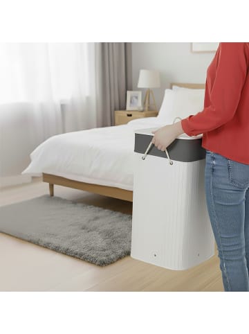 relaxdays Wäschekorb in Weiß - (B)52 x (H)63 x (T)32 cm
