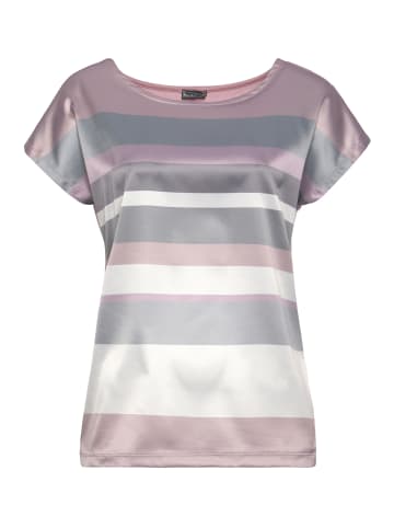 Laura Scott Shirtbluse in rose-anthrazit-gestreift