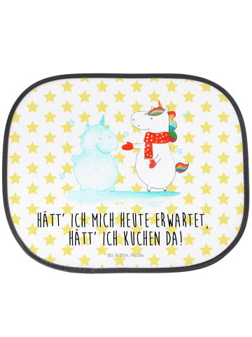 Mr. & Mrs. Panda Auto Sonnenblende Einhorn Schneemann mit Spruch in Weiß
