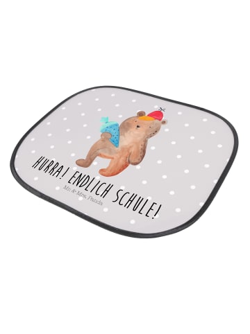 Mr. & Mrs. Panda Auto Sonnenschutz Bär Schultüte mit Spruch in Grau Pastell