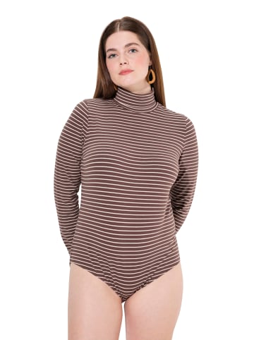 Ulla Popken Longsleeve in dunkles taupe