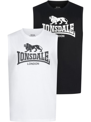 Lonsdale T-Shirt "Rolleston Ärmelloses T-Shirt Normale Passform Doppelpack" in Schwarz
