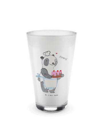 Mr. & Mrs. Panda Blümchentailglas Panda Backen ohne Spruch in Transparent