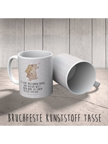 Mr. & Mrs. Panda Kindertasse Papa Bär mit Spruch in Grau Pastell