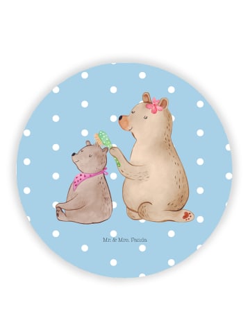 Mr. & Mrs. Panda Rund Magnet Bär Kind ohne Spruch in Blau Pastell
