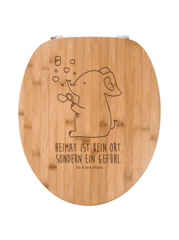Mr. & Mrs. Panda Toilettendeckel Elefant Seifenblasen mit Spruch in Transparent