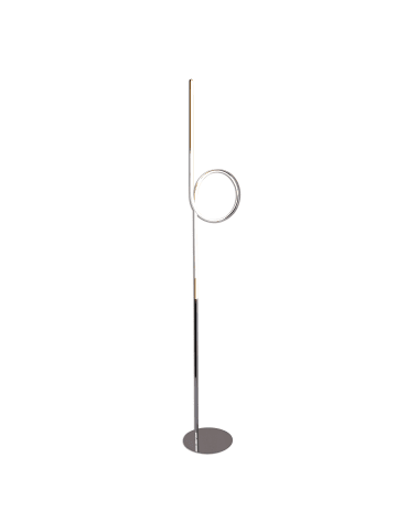näve LED Stehleuchte "LOOP" in chrome - (L)23 cm x (B)23 cm x (H)171 cm - EEK G