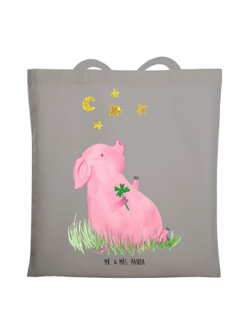 Mr. & Mrs. Panda Schultasche Schwein Glück ohne Spruch in Light Grey