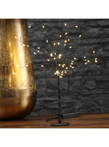 MARELIDA LED Mini Baum Weidenbaum 60LED H: 20cm in schwarz