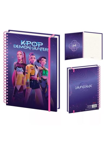 KPop Demon Hunters K-pop Demon Hunters Purple Spiralnotizbuch, liniertes Heft A4