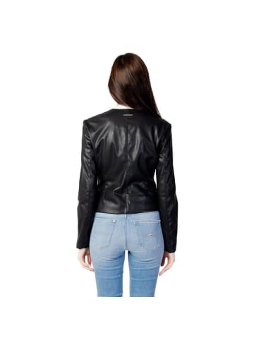 Armani Exchange Schwarz Polyester Lederjacke
