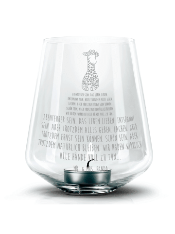 Mr. & Mrs. Panda Kerzenhalter Giraffe Blumenkranz mit Spruch in Transparent