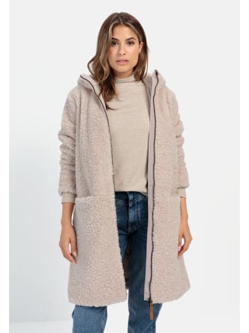 Camel Active Plüschmantel mit Kapuze in Mandel
