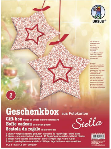 Buntpapierfabrik Ludwig Bähr Geschenkbox Stella 14,5x14,5x4cm Packung mit 5 Stück Motiv: 02