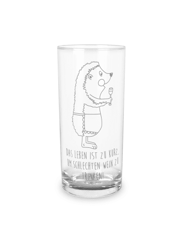 Mr. & Mrs. Panda Blümchentailglas Igel Wein mit Spruch in Transparent