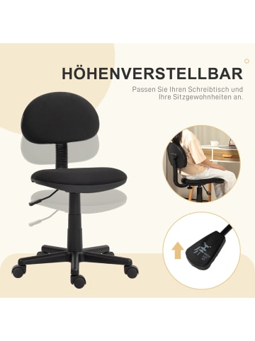 HOMCOM Bürostuhl-51L x 43B x 73-85H cm-Schwarz