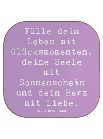 Mr. & Mrs. Panda Untersetzer für Gläser Spruch Leichtigkeit im L... in Lavendeltraum
