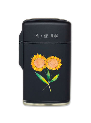 Mr. & Mrs. Panda Gasfeuerzeug Blume Sonnenblume ohne Spruch in Schwarz