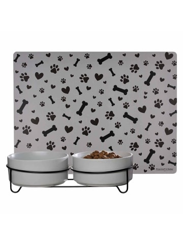 Ritzenhoff & Breker 2er Set Hunde-Napfset mit Unterlage Taro ø 17 cm in grau