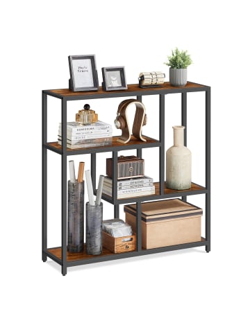 VASAGLE Bücherregal Barnet in Vintagebraun-Tintenschwarz - (B)100 x (H)103 x (T)30 cm