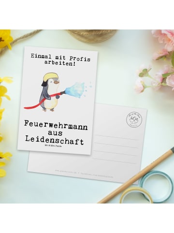 Mr. & Mrs. Panda Wanddeko Feuerwehrmann Leidenschaft mit Spruch in Weiß