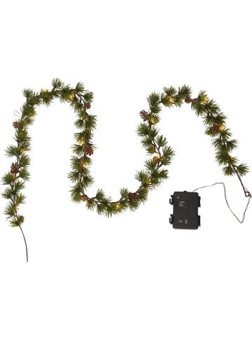 MARELIDA LED Tannengirlande Weihnachtsgirlande beleuchtet mit Timer L: 1,4m in grün