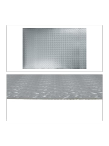 relaxdays Bodenschutzmatte in Silber - (B)150 x (T)100