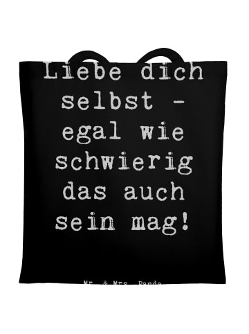 Mr. & Mrs. Panda Stofftragetasche Spruch Selbstakzeptanz Liebe m... in Schwarz