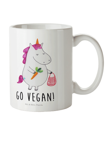 Mr. & Mrs. Panda Kindertasse Einhorn Vegan mit Spruch in Weiß