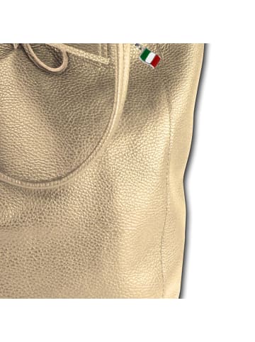 Florence Florence Shopper, Schultertasche Leder taupe, dunkelbeige ca. 28cm