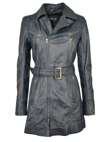 COCO BLACKLABEL since1986 Leder Kurzmantel Sara in Blau