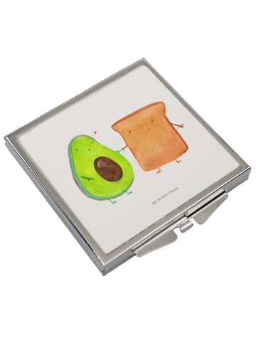 Mr. & Mrs. Panda Handtaschenspiegel quadratisch Avocado Toast oh... in Weiß