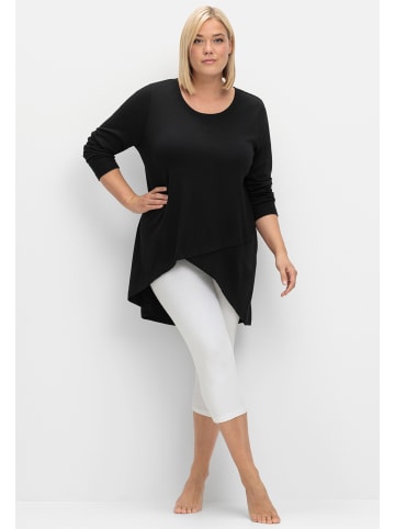 sheego Langarmshirt in schwarz