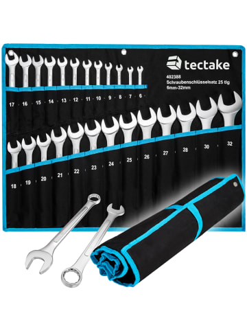 tectake Steckschlüsselsatz, inklusive Rolltasche mit Ösen