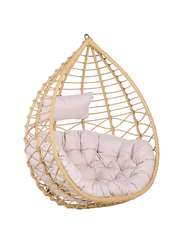 Beliani Hängesessel ARSITA in Braun/Beige - (W) 92 x (H) 121 x (L) 70 cm