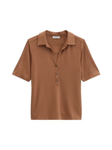 Marc O'Polo Jerseybluse im Polo-Stil regular in Burnt Brown