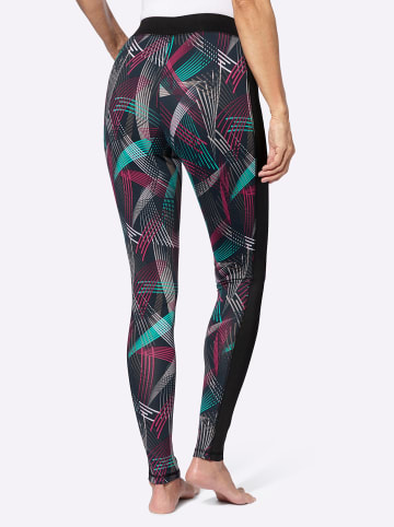Sieh an! Leggings in schwarz-fuchsia-bedruckt