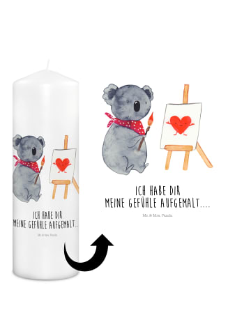 Mr. & Mrs. Panda Wachskerze Koala Künstler mit Spruch in Weiß