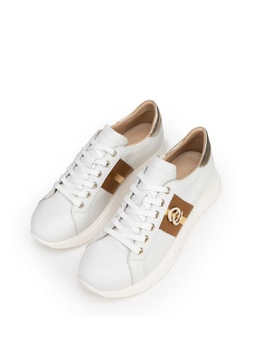 Wittchen Leather sneakers with metal in Cream
