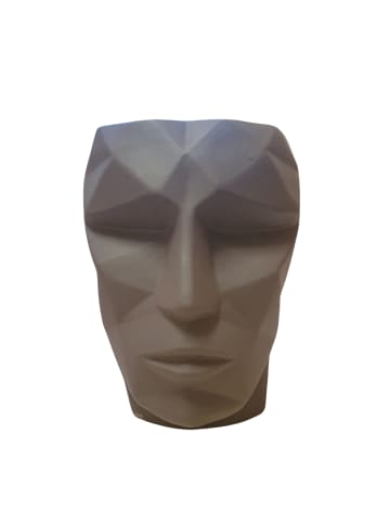 MeinVIPShop Übertopf Maoi Face dunkelgrau
